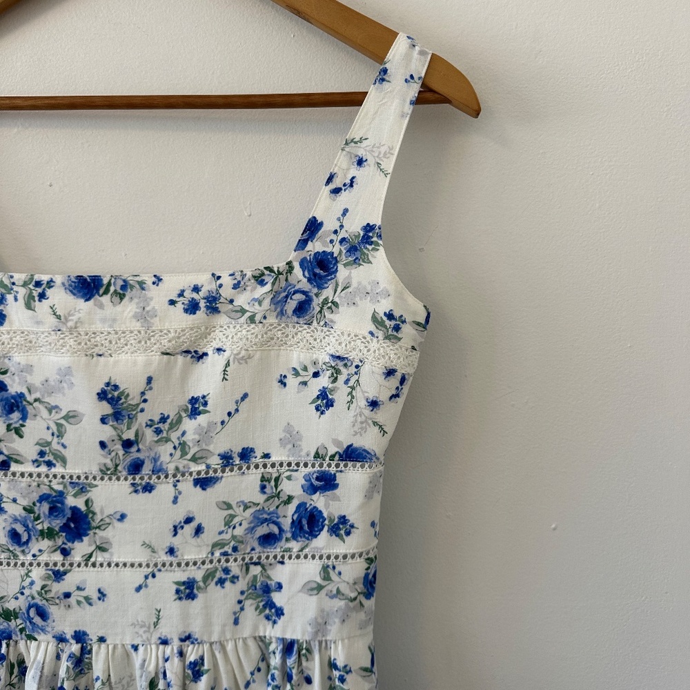 NWT Musette Blue Floral Square Neck Mini Dress | Size Small - Picture 3 of 10